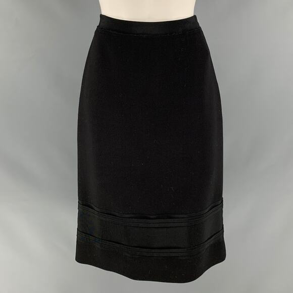 PRADA Size 6 Black Wool Pencil Knee-Length Skirt - Picture 1 of 7